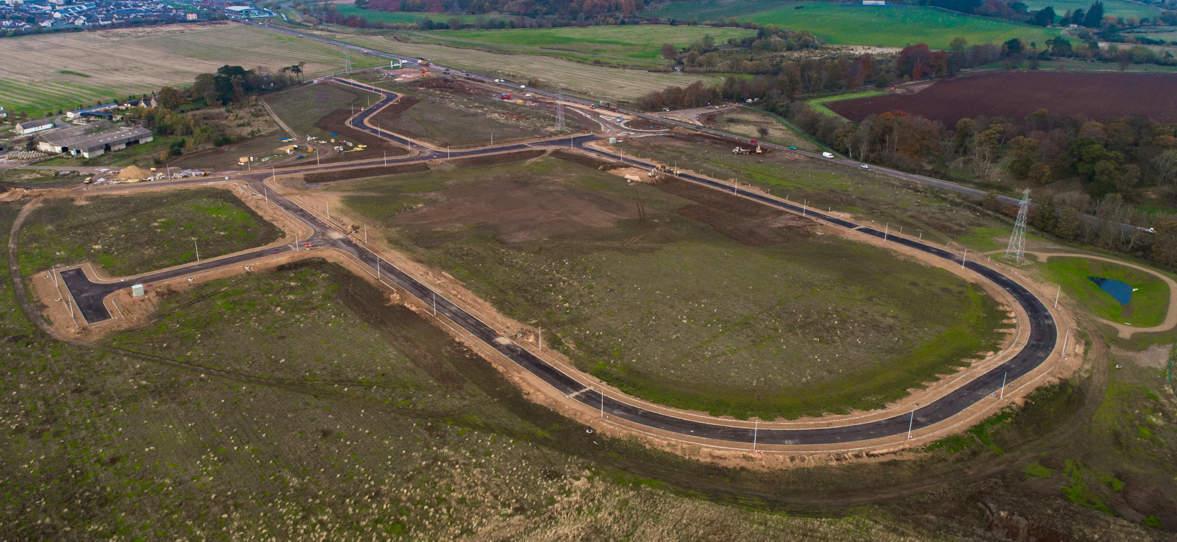 Aerial view of Elgin Business Park under construction